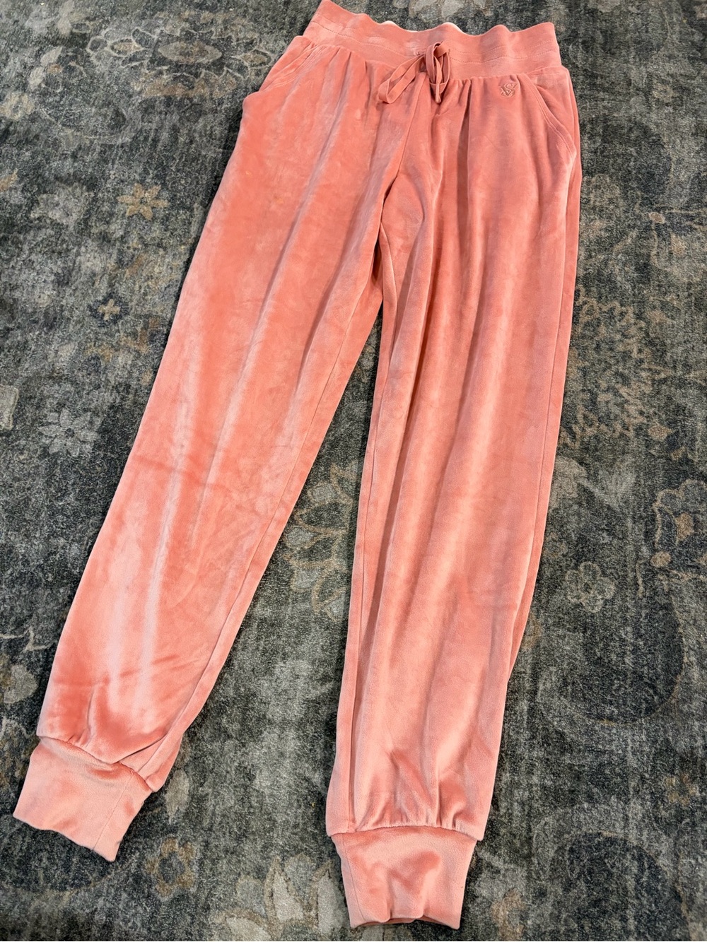 Victoria's Secret Girls' Velvet Joggers in Coral Pink